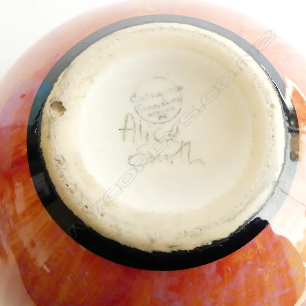 CATHERINE ANSELMI POTTERY BOWL SIGNED ALICE SMITH DIA 170MM Image 1++