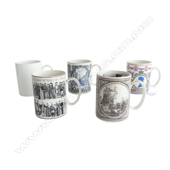 5 ASST. WEDGWOOD COMMEMORATIVE MUGS
