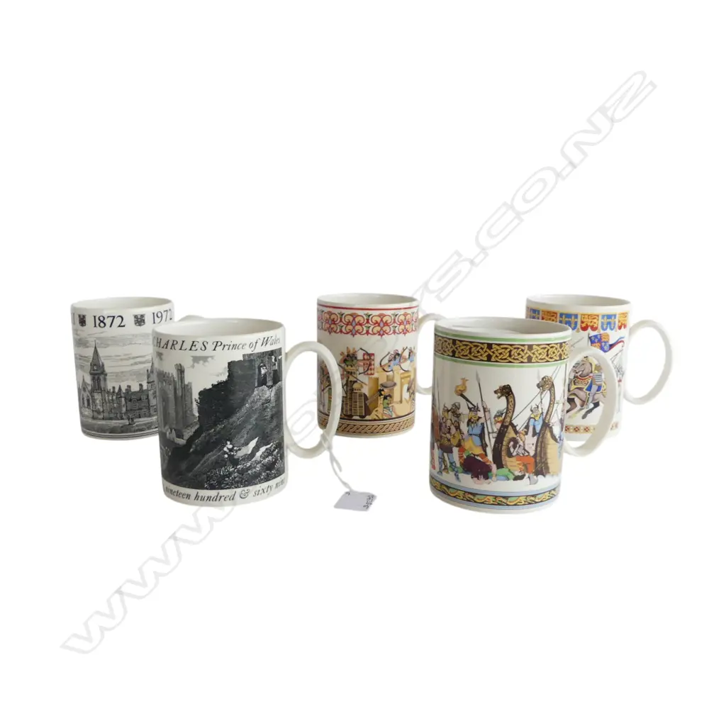 5 ASST. WEDGWOOD COMMEMORATIVE MUGS Image 1++