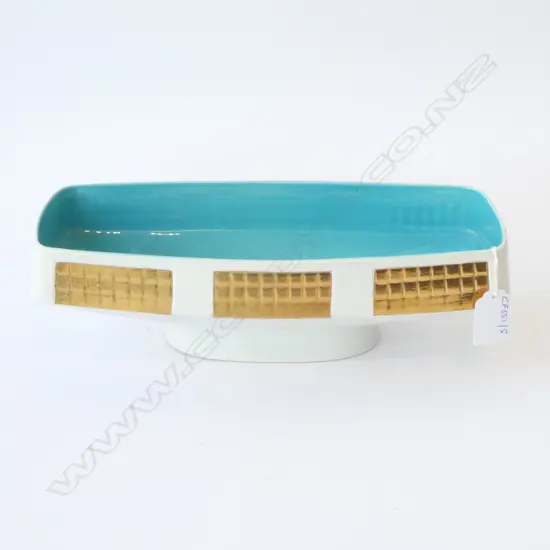 MID CENTURY JAMES KENT OLD FOLEY FLOWER VASE OR FRUIT BOWL, L.290MM