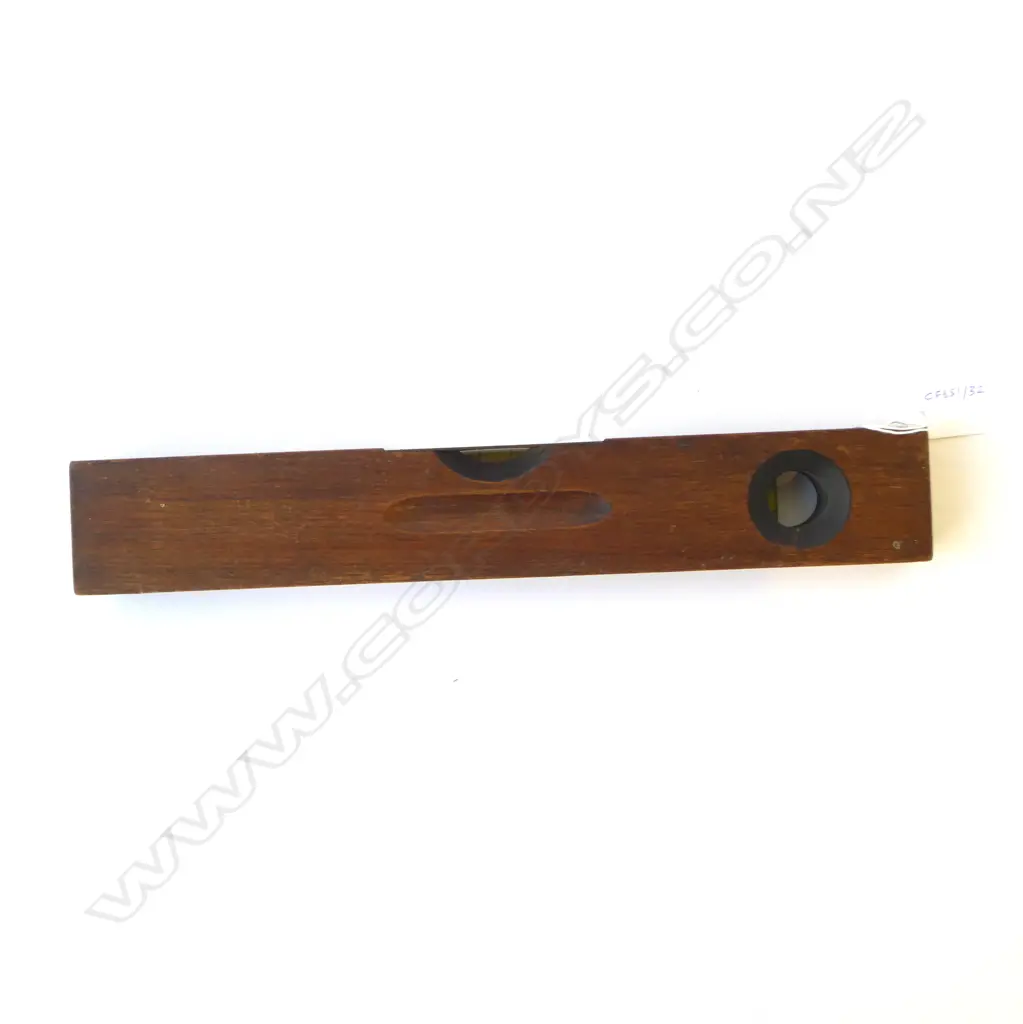 J. RABONE & SONS MAHOGANY & BRASS SPIRIT LEVEL HORIZONTAL & VERTICAL GLASS, L.380MM Image 1++