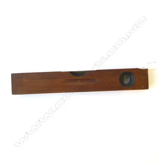 J. RABONE & SONS MAHOGANY & BRASS SPIRIT LEVEL HORIZONTAL & VERTICAL GLASS, L.380MM