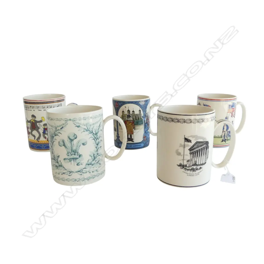 5 ASST. WEDGWOOD COMMEMORATIVE MUGS Image 1++