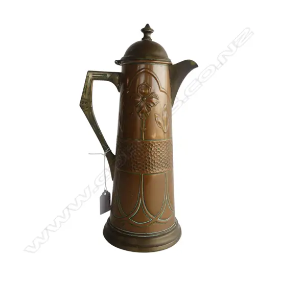 ART NOUVEAU COPPER JUG H.310mm in the style of Joseph Sankey & Sons