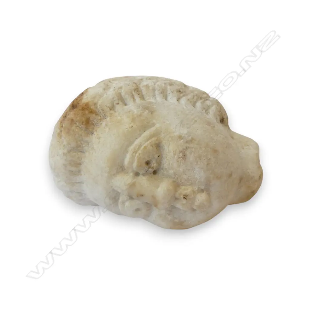 CARVED STONE HEAD EX. PAMUKKALE TURKEY H.75mm Image 1++