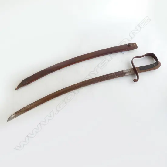 19thC A E HOLLER SOLINGEN SWORD IN LEATHER SCABBARD