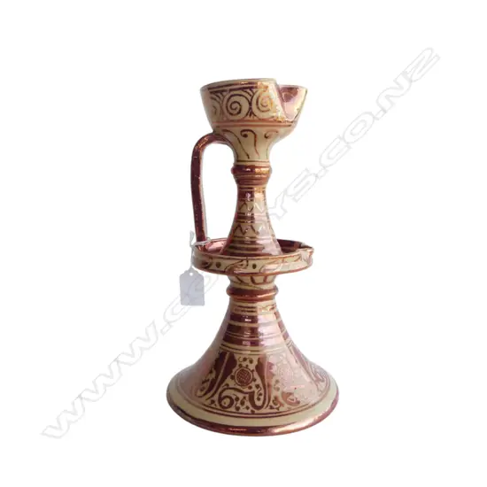 SPANISH CERAMIC EWER, COPPER LUSTRE FINISH, H.290mm