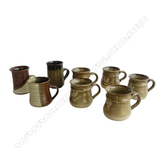 8 STUDIO POTTERY CUPS