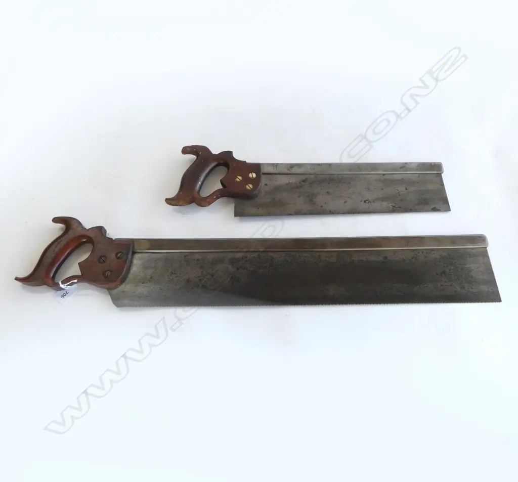 2 VINTAGE HENRY DISTON & SONS TENON SAWS; LONGEST L.740mm Image 1++