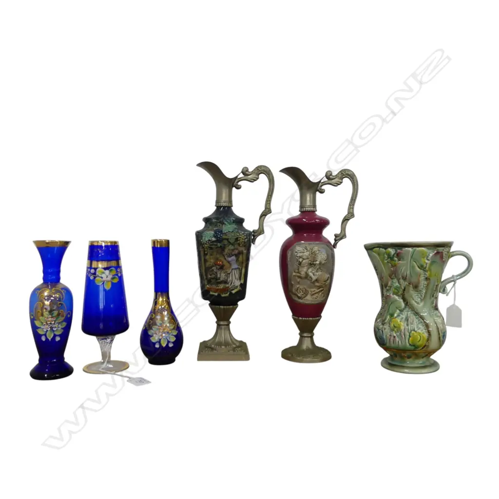 2 RIPROD VIEATA EWERS H.330mm, 3 VENETIAN GLASS & BESWICK JUG H.200mm Image 1++