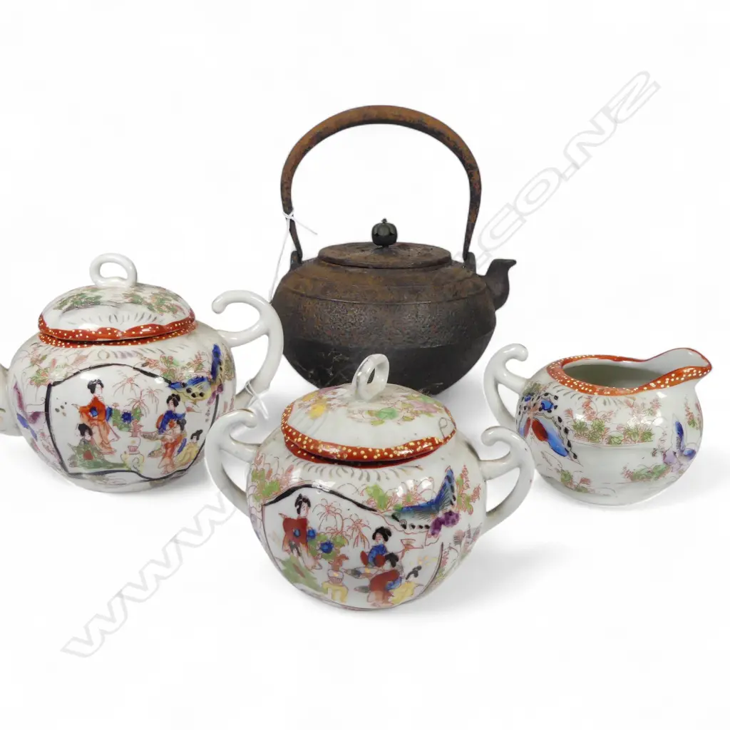 3PC JAPANESE TEASET & IRON TEAPOT H220MM Image 1++