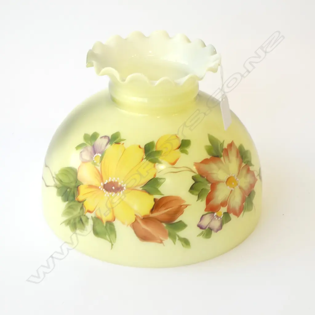 VICTORIAN HAND PAINTED FLORAL LAMP SHADE, D.250MM H.190MM Image 1++