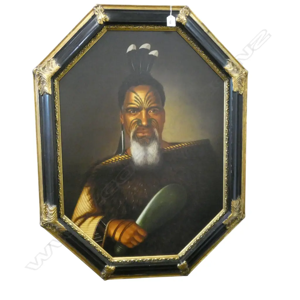 GOLDIE STYLE PRINT ON CANVAS; MAORI GENT 695x500mm Image 1++