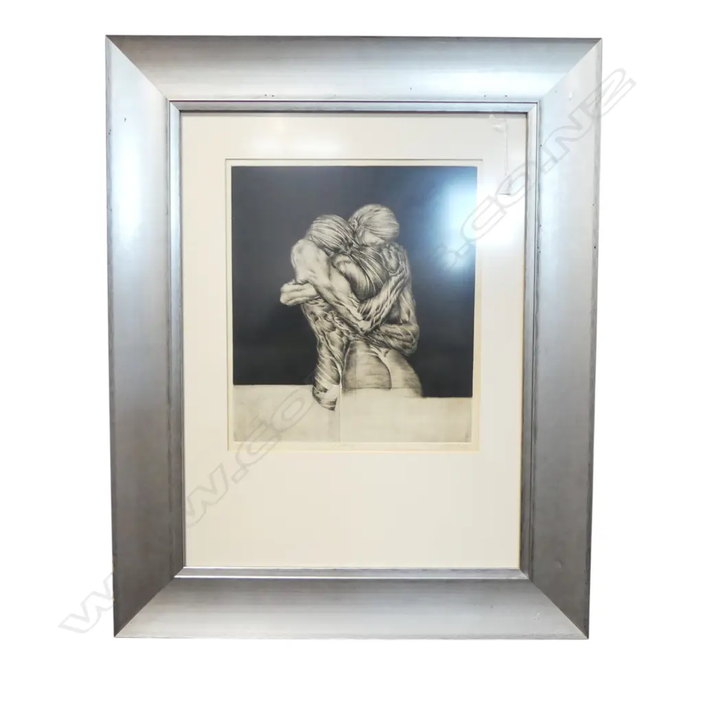 SIGNED PRINT, MUSCLE COUPLE EMBRACING, 25/75 470x410mm Image 1++