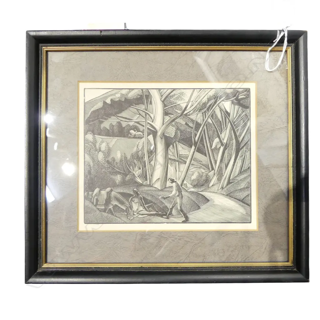 ROBERT ASHWIN MAYNARD 'The Good Samaritan' wood engraving (bookplate) 150 x 175mm Image 1++