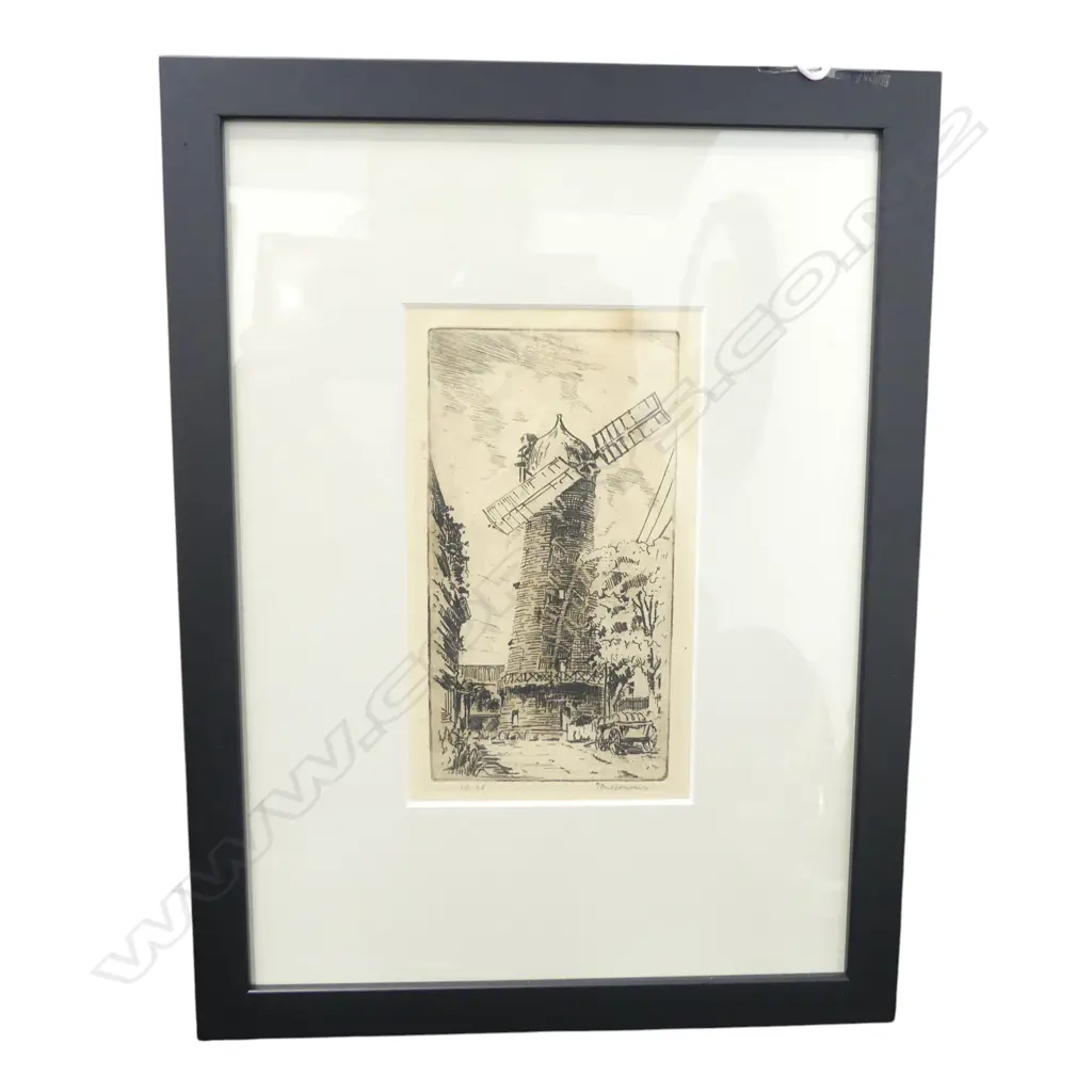 SIGNED ILLEGIBLY 'Partington's Mill' etching ed 10/25 165 x Image 1++