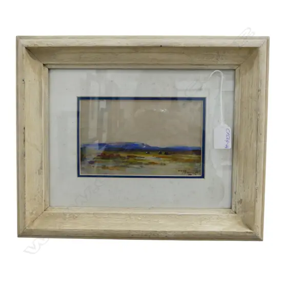 EARLY 20thC SCOTTISH W/C LANDSCAPE. SIGNED illegibly. 110 x 175mm foxing