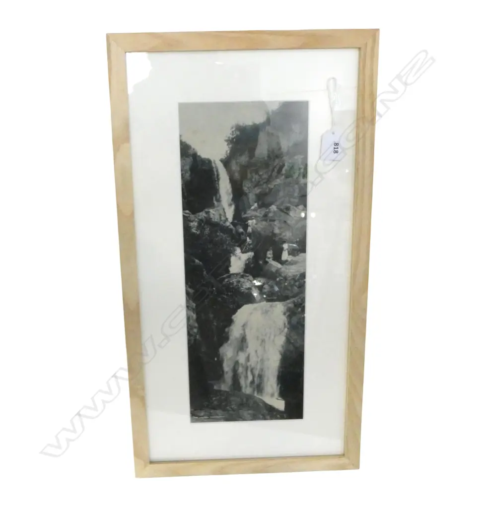 VINTAGE PHOTO PRINT 'THE WAIROA WATERFALL' entitled. 400 X 145mm. Ex John Perry estate Image 1++