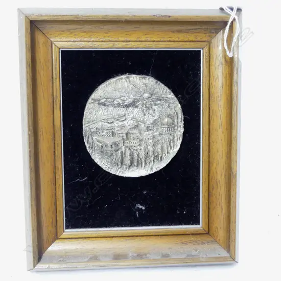 925 STG SILVER SCULTURE 'HAIFA' BY Y. A. SADOVSKY, ISRAEL 100mm dia