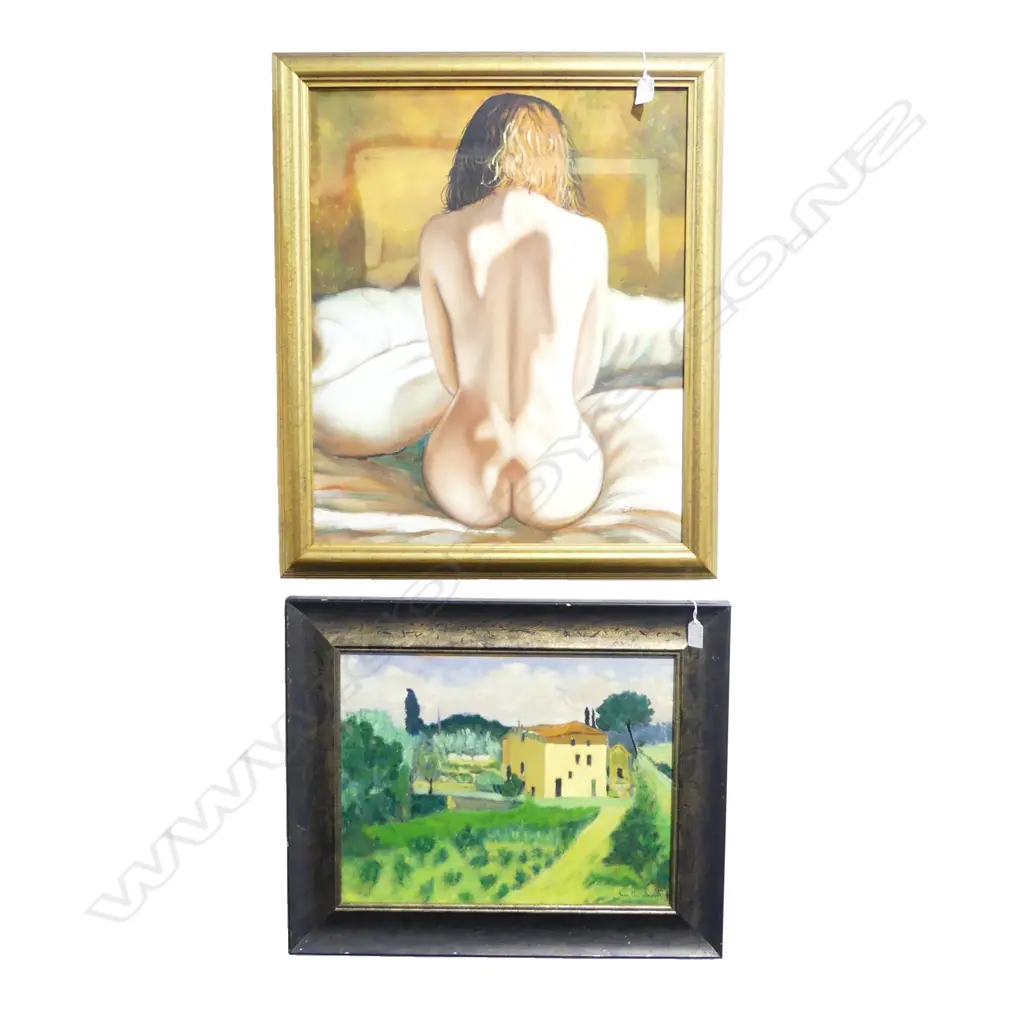 2 ORIGINAL ARTWORKS; COUNTRY SCENE SIGNED ANNE NEWLAND 340x440mm + NUDE Image 1++