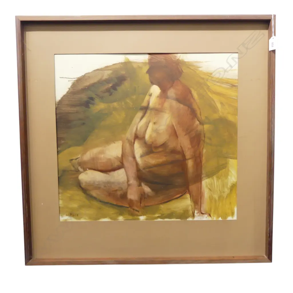 C. ROSE, NUDE, ACRYLIC ON BOARD 470x505mm Image 1++