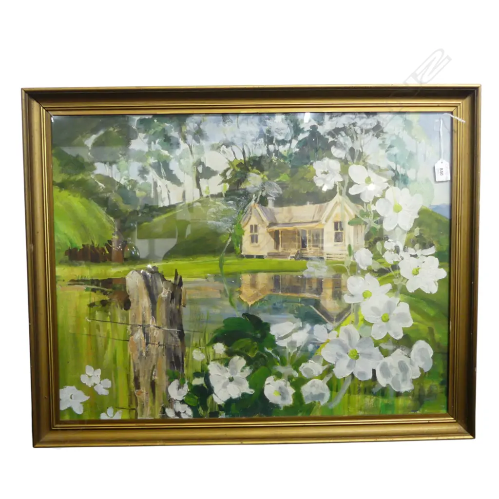 John Castle acrylic & w/c Old Farmhouse Villa. 515 x 675mm Image 1++