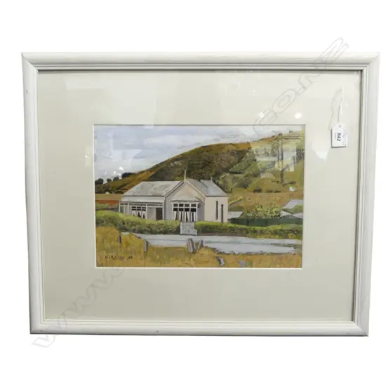 H.T.R. WARD GOUACHE Untitled Villa. Signed & dated '34. 225 x 325mm