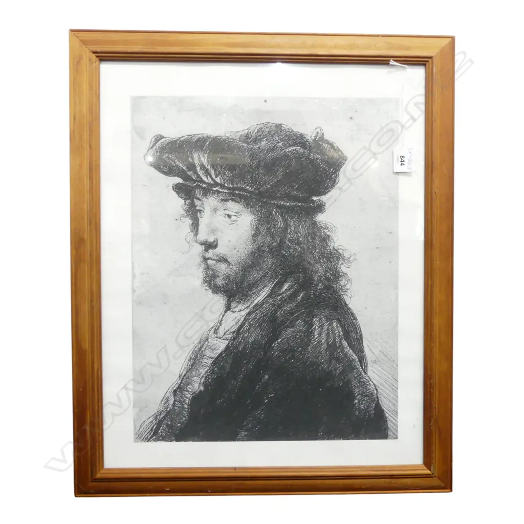 REMBRANDT PHOTO PRINT of 'THE FOURTH ORIENTAL HEAD' 420 x 325mm. ex Estate of John Perry Image 1++