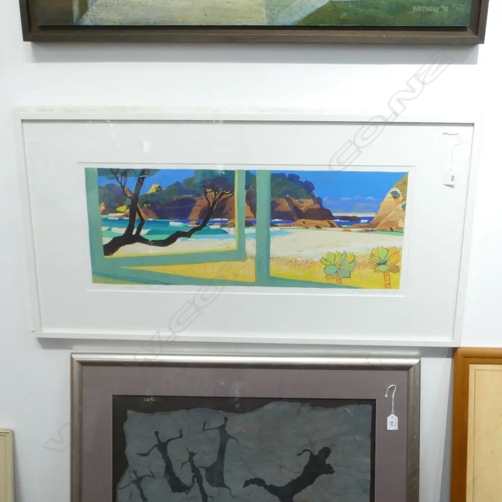 TOM BURNETT 'SANDSPIT - MATAPOURI' SCREEN PRINT 158/200 '01 290x725mm Image 1++