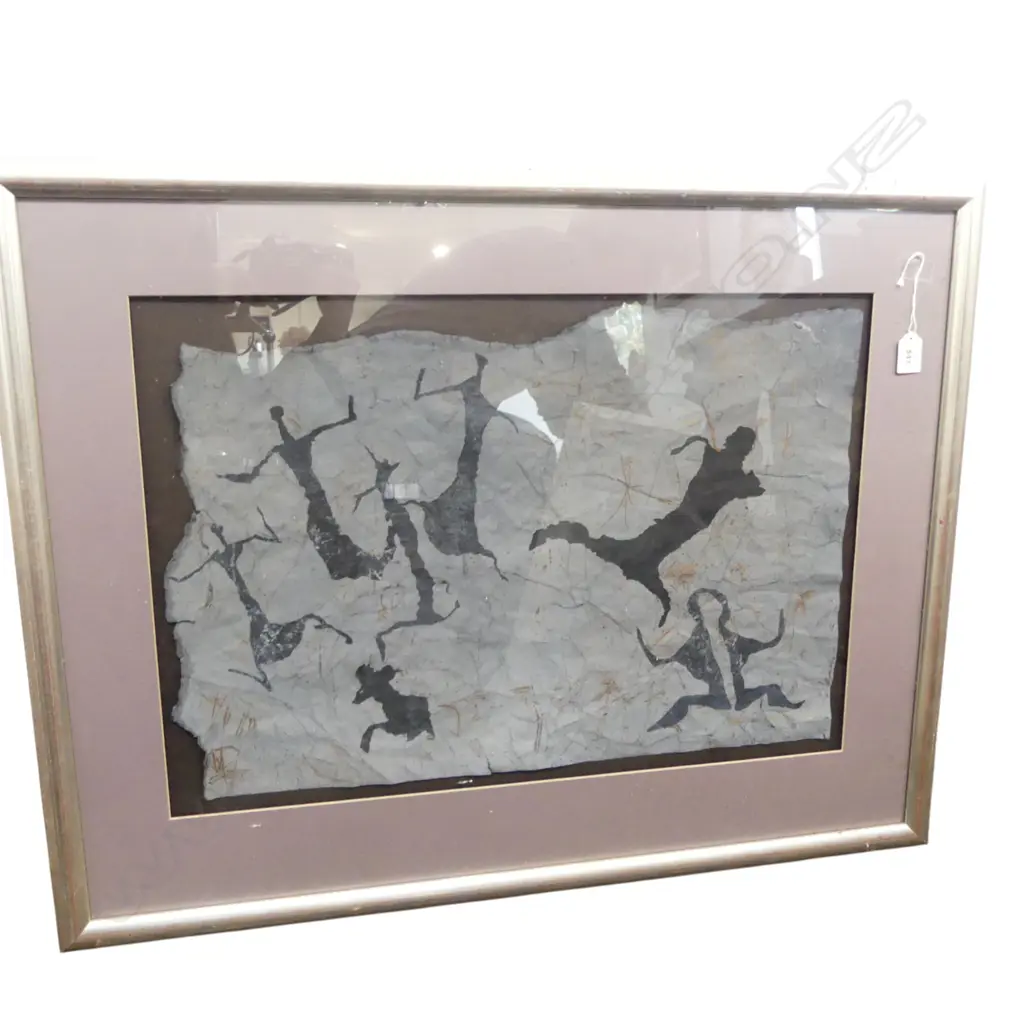 James Lawrence untitled Māori cave drawing artwork on paper 520 x 600mm Signed & dated '99 Image 1++