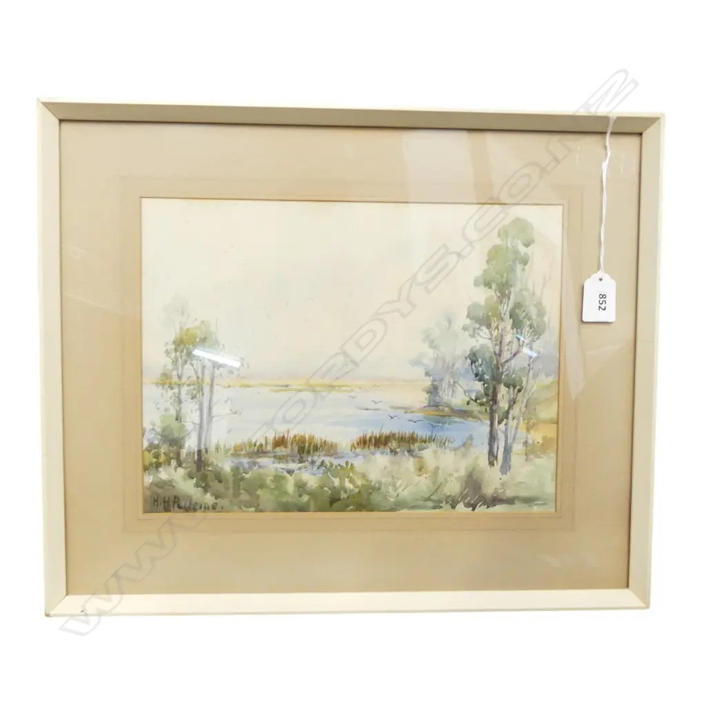 HENRIETTA HINCKS PULLEINE (NZ 1878-1962) WATERCOLOUR 'WAIKATO RIVER AT ITS ORIGIN LAKE TAUPO 230 x 300mm Image 1++
