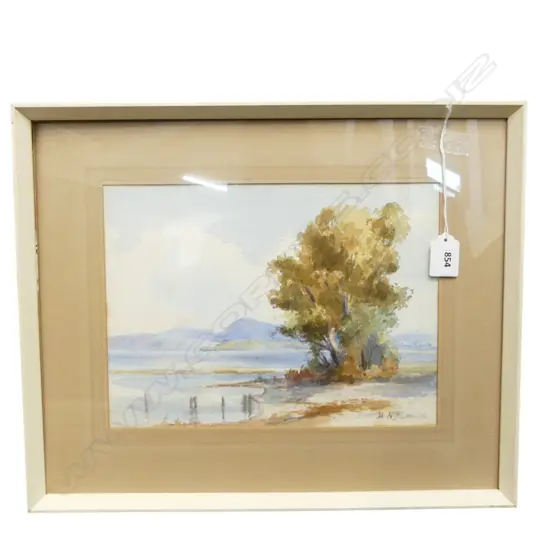 HENRIETTA HINCKS PULLEINE (NZ 1878-1962) WATERCOLOUR 'WAIKATO RIVER AT MERCER' 210 x 280mm