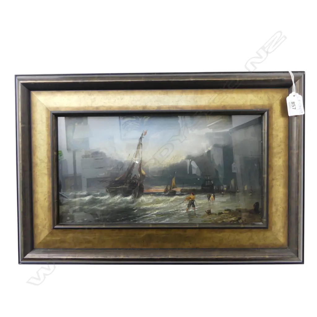 ARTHUR H. REEDY 'YARMOUTH' OIL ON BOARD 175x335mm Image 1++