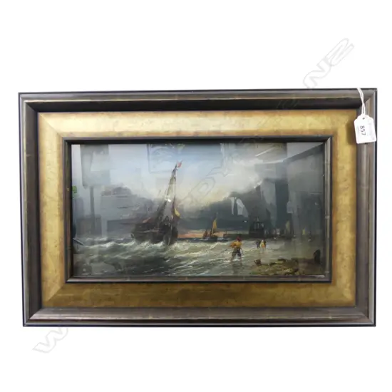 ARTHUR H. REEDY 'YARMOUTH' OIL ON BOARD 175x335mm