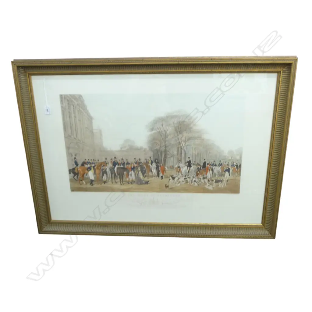 CHROMOLITHOGRAPH 'THE MEET AT BADMINTON' 640x940mm Image 1++