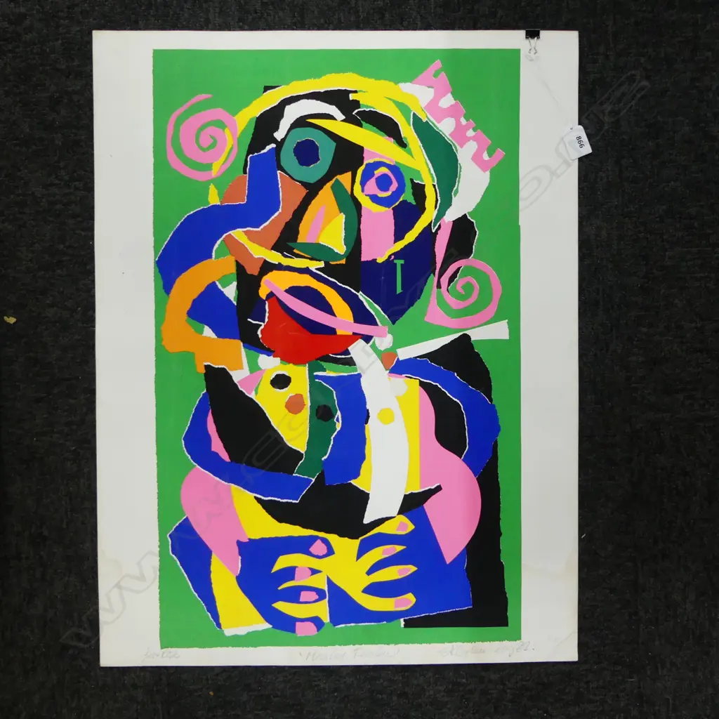 SIMON OGDEN 'MAMA TEMBUS' SCREENPRINT signed & dated '82 620 x 380mm partial crease mark Image 1++