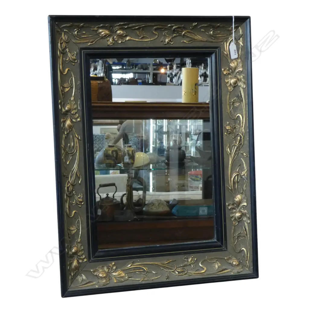 ART NOUVEAU STYLE FRAMED MIRROR 620x470mm some small faults Image 1++