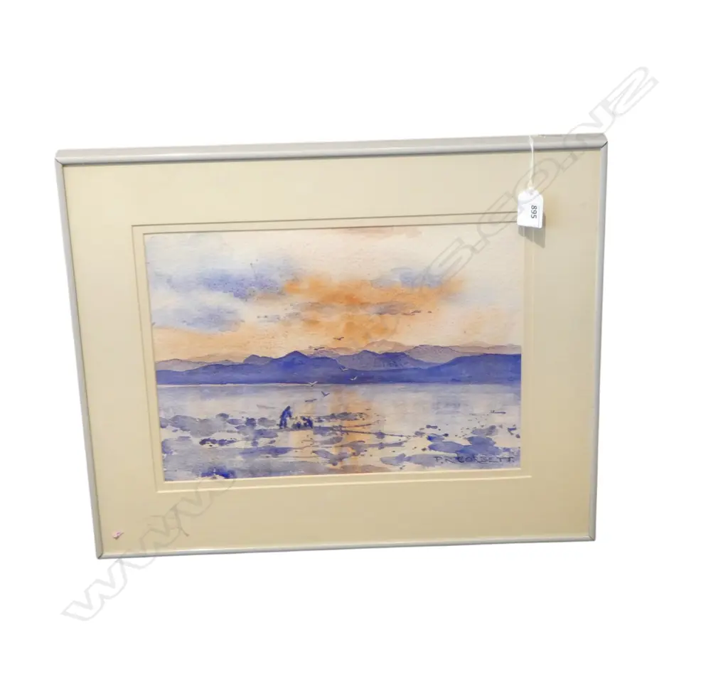 PATRICIA R. CORBETT, EVENING KAIAUA, W/C, 250x340mm Image 1++