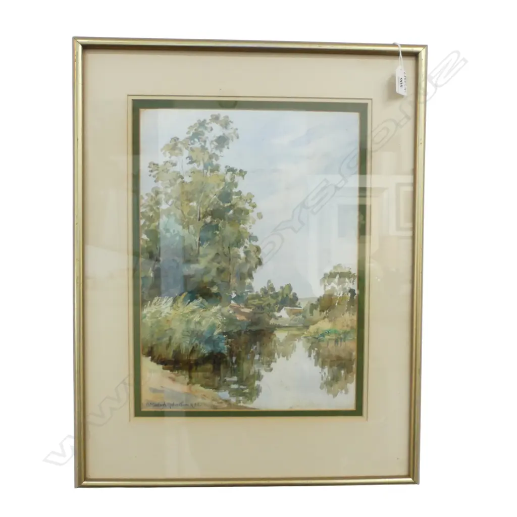 MCULLOCK ROBERTSON. RIVER SCENE, W/C, 380x290mm Image 1++