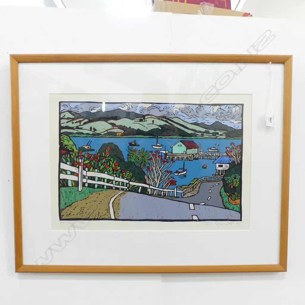 TOM BURNETT 'MANGONUI' SCREENPRINT A/P '89 325x475mm Image 1++