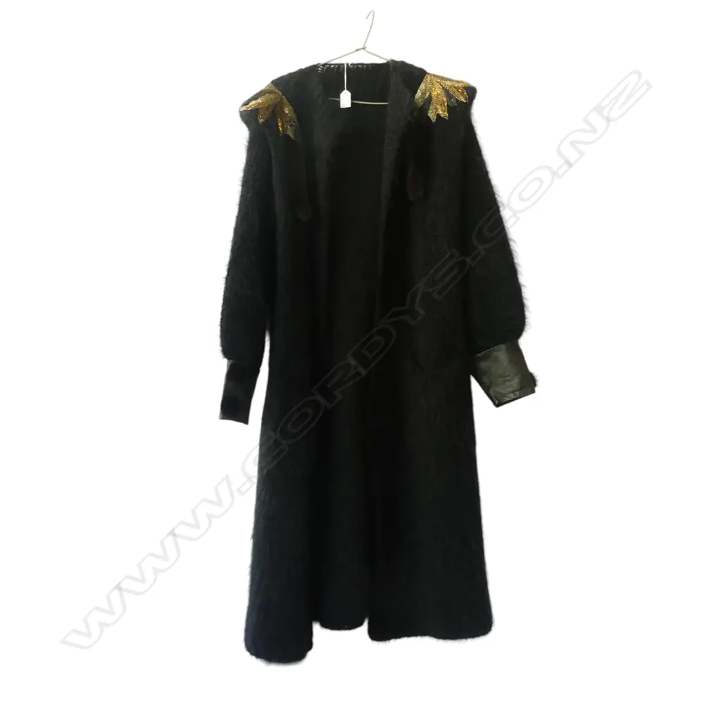 LONG BLACK MOHAIR COAT Image 1++