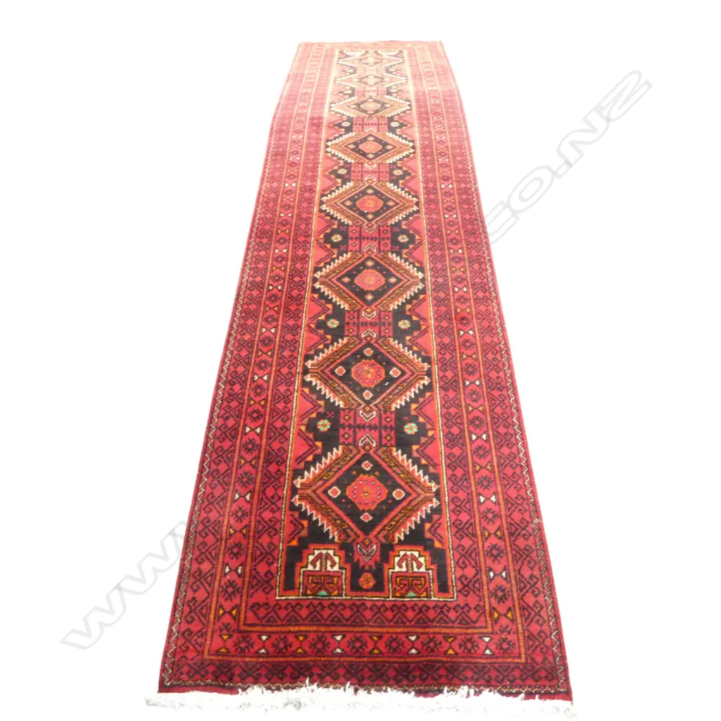 HAND KNOTTED WOOL PILE RUNNER 2900x730mm Image 1++