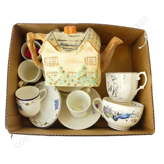 ARTHUR WOOD COTTAGE WARE TEAPOT & COMMERTATIVE C/SS