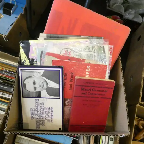 ASST. VINTAGE EPHEMERA etc; N.Z. & AUS OLD CALTEX ROAD MAPS, STAMPS, CIG. CARDS, FOLIO OF OLD INVOICES, etc