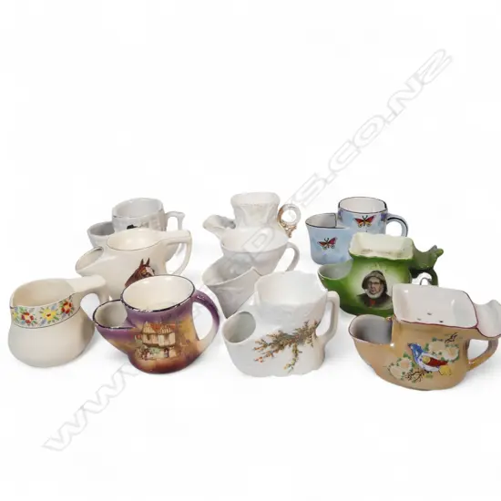 COLLECTION OF 10 SHAVING MUGS