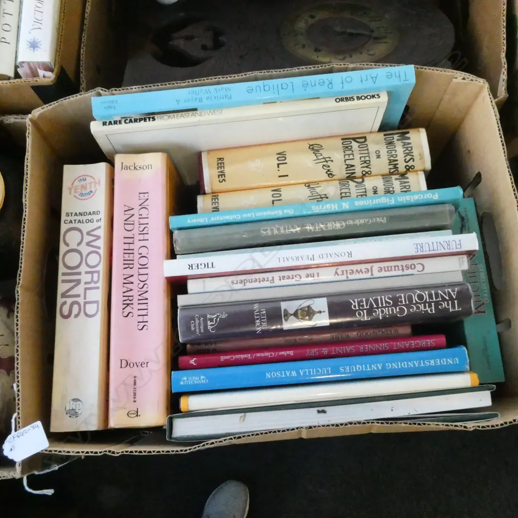 BOX OF ASST. ANTIQUE/COLLECTABLE REFERENCE BOOKS Image 1++