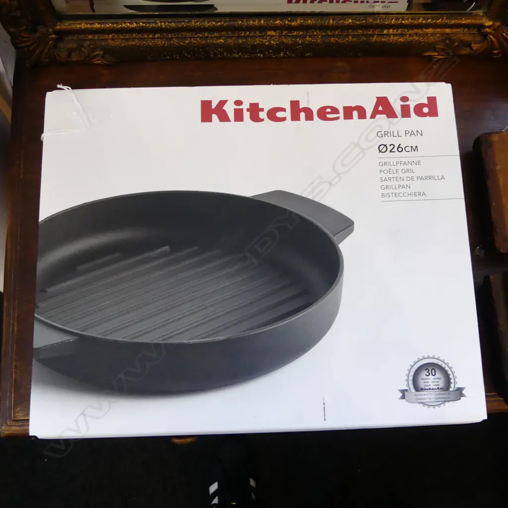 KITCHENAID CAST IRON GRILL PAN (BOXED AS NEW) 260mm dia Image 1++