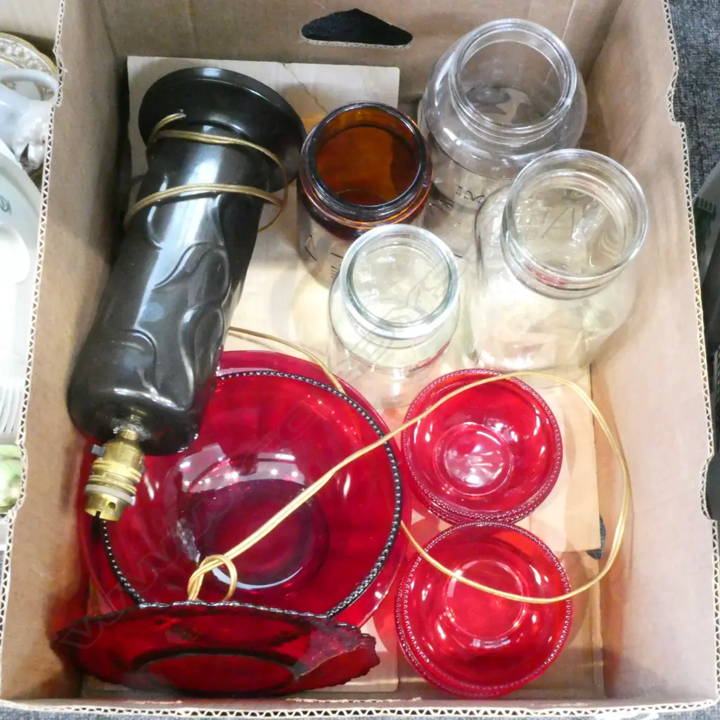 4 GLASS JARS & ASST. RUBY GLASS Image 1++