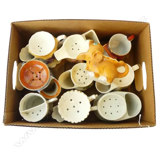 COLLECTION OF 10 CHINA SHAVING MUGS