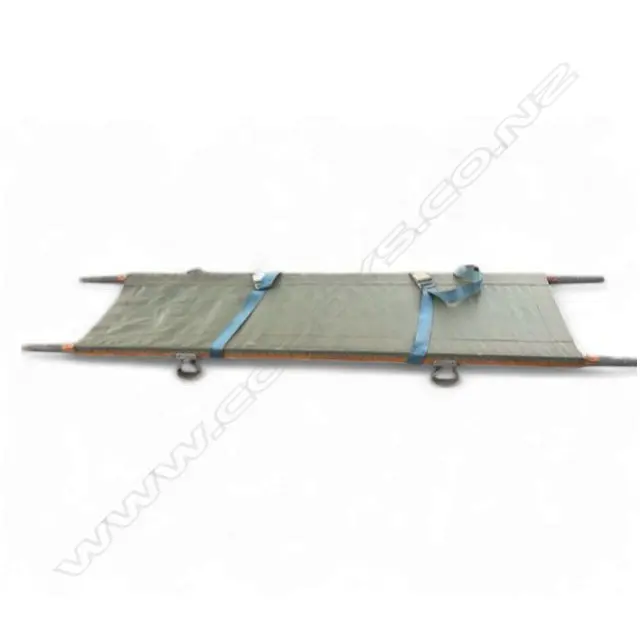 VINTAGE OLIVE GREEN MILITARY FIELD GURNEY STRETCHER, 2 MAN CARRY COT,L.2300mm Image 1++